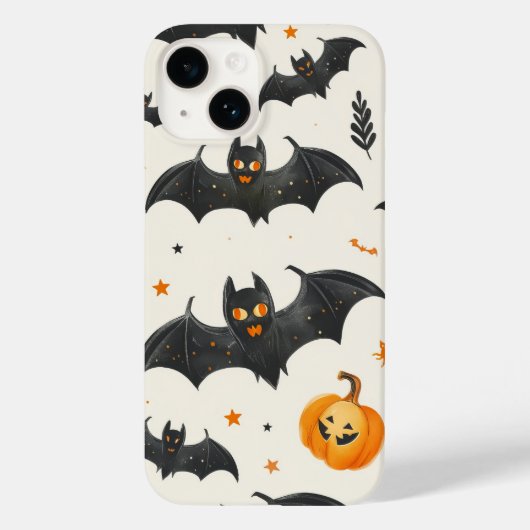 Halloween pompoen en vleermuizen patroon Herfst Case-Mate iPhone Case (Achterkant)