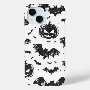 Halloween pompoen en vleermuizen patroon  Herfst iPhone 15 Case