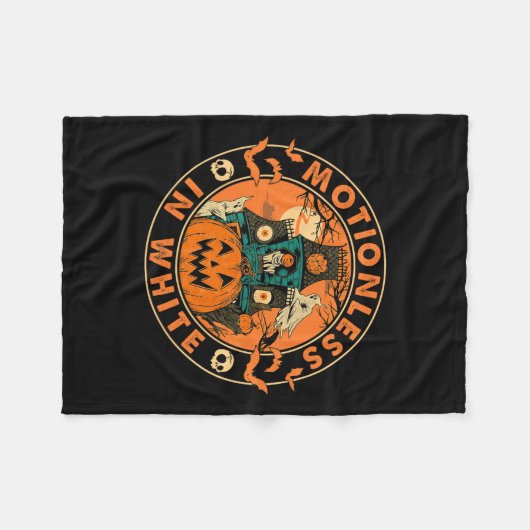 Halloween pompoen eng leuk bewegingsloos in het wi fleece deken (Voorkant (Horizontaal))