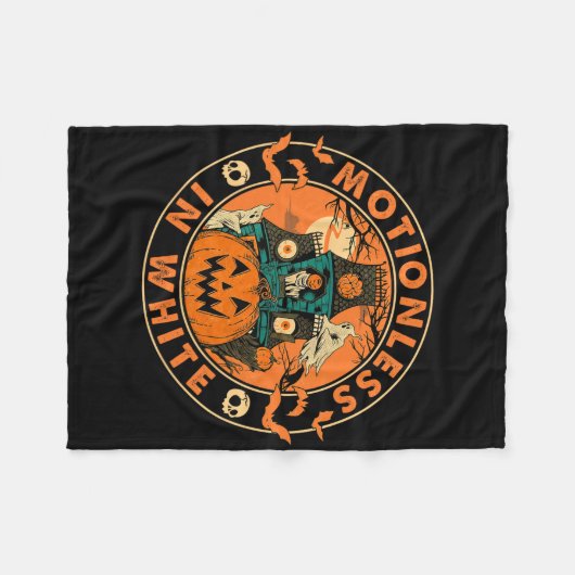 Halloween pompoen eng leuk bewegingsloos in het wi fleece deken (Voorkant (Horizontaal))
