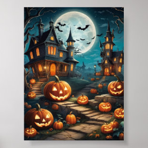 Halloween pompoen eng poster print digitaal