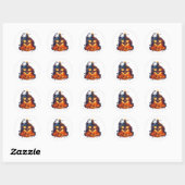 Halloween pompoen eng verhaal ronde sticker (Vel)