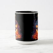 Halloween pompoen eng verhaal tweekleurige koffiemok (Center)