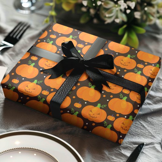 Halloween pompoen enge Jack O'Lantern patroon Cadeaupapier