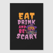 Halloween Pompoen Eten Drinken Wees Schrikbarend (Voorkant)