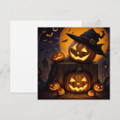 Halloween pompoen feestdagenkaart (Voorkant / Achterkant)