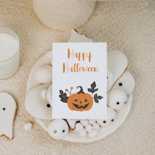 Halloween Pompoen Feestdagenkaart