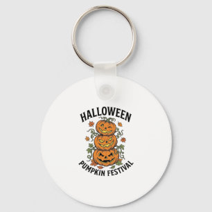 Halloween Pompoen Festival Vintage Jack O Lantern Sleutelhanger