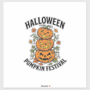 Halloween Pompoen Festival Vintage Jack O Lantern  Sticker