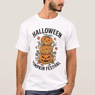 Halloween Pompoen Festival Vintage Jack O Lantern  T-shirt
