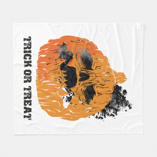 Halloween pompoen fleece deken (Voorkant (Horizontaal))
