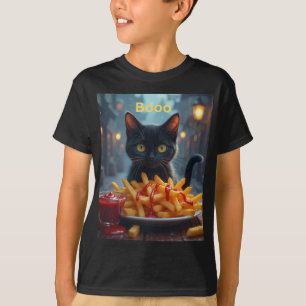 Halloween pompoen friet met ketchup t-shirt