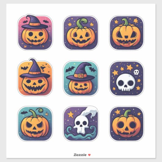 Halloween Pompoen Geest Heks Sticker Set 🎃 (Vel)