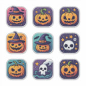 Halloween Pompoen Geest Heks Sticker Set 🎃 (Voorkant)
