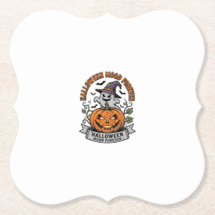Halloween Pompoen Geest Vintage Gravure Shirt_1 Kartonnen Onderzetters