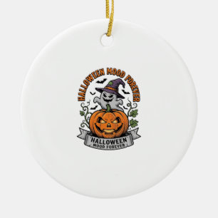 Halloween Pompoen Geest Vintage Gravure Shirt_1 Keramisch Ornament