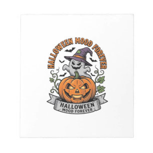 Halloween Pompoen Geest Vintage Gravure Shirt_1 Notitieblok