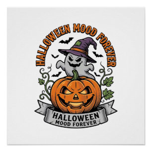 Halloween Pompoen Geest Vintage Gravure Shirt_1 Perfect Poster