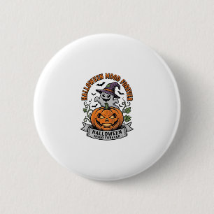Halloween Pompoen Geest Vintage Gravure Shirt_1 Ronde Button 5,7 Cm