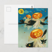  Halloween Pompoen Geesten en Black Cats Briefkaart (Voorkant / Achterkant)