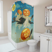  Halloween Pompoen Geesten en Black Cats Douchegordijn (In situ)