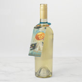  Halloween Pompoen Geesten en Black Cats Flessenhanger (Schuin)