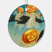 Halloween Pompoen Geesten en Black Cats Keramisch Ornament (Links)