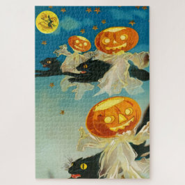 Halloween Pompoen Geesten en Black Cats Legpuzzel