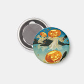 Halloween Pompoen Geesten en Black Cats Magneet (Voorkant / Achterkant)