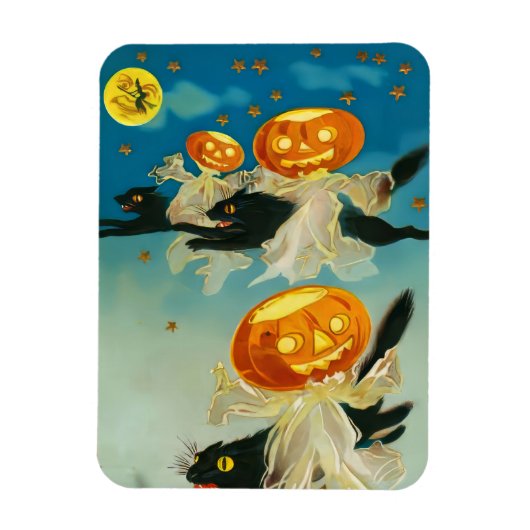  Halloween Pompoen Geesten en Black Cats Magneet (Verticaal)