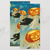 Halloween Pompoen Geesten en Black Cats Menu (Voorkant / Achterkant)