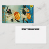 Halloween Pompoen Geesten en Black Cats Plaatskaartje (Voorkant / Achterkant)