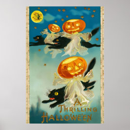  Halloween Pompoen Geesten en Black Cats Poster
