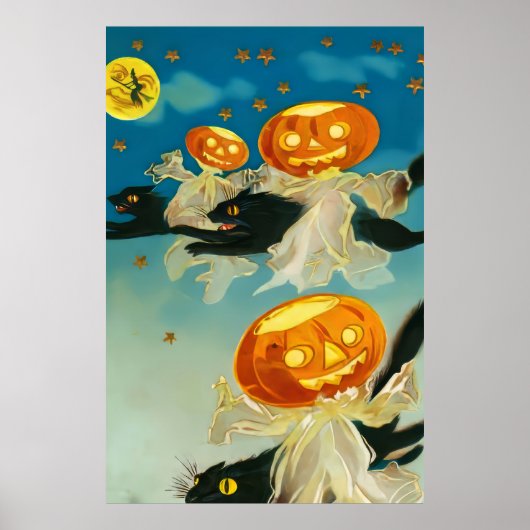  Halloween Pompoen Geesten en Black Cats Poster (Voorkant)