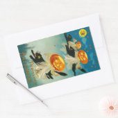 Halloween Pompoen Geesten en Black Cats Rechthoekige Sticker (Envelop)