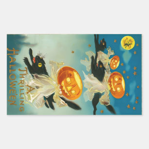 Halloween Pompoen Geesten en Black Cats Rechthoekige Sticker