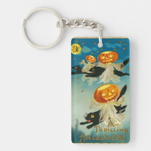  Halloween Pompoen Geesten en Black Cats Sleutelhanger (Voorkant)