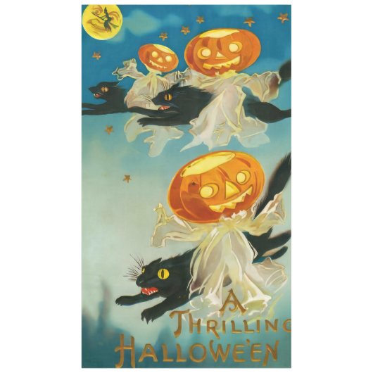 Halloween Pompoen Geesten en Black Cats Tafelkleed (Voorkant)