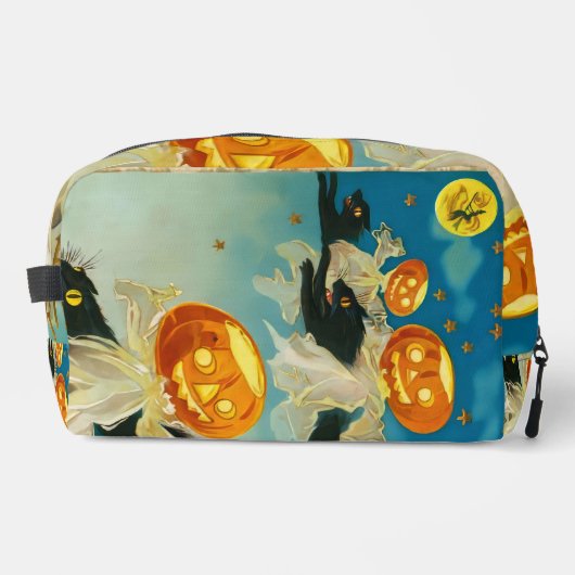 Halloween Pompoen Geesten en Black Cats Toilettasje (Voorkant)