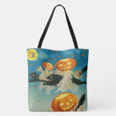  Halloween Pompoen Geesten en Black Cats Tote Bag (Achterkant)
