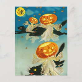  Halloween Pompoen Geesten en Black Cats Uitnodiging Briefkaart