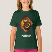 Halloween pompoen geïllustreerd designer T shirt (Voorkant)