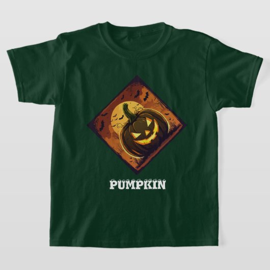 Halloween pompoen geïllustreerd designer T shirt (Laagn)