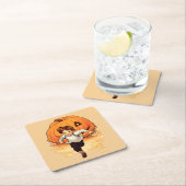 Halloween pompoen, gelukkig jong jongetje kartonnen onderzetters (Insitu)