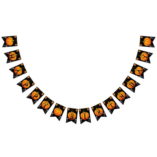 Halloween pompoen gelukkige verjaardag vlaggetjes (Alle)