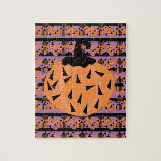 Halloween Pompoen Geometrisch Patroon Legpuzzel (Verticaal)