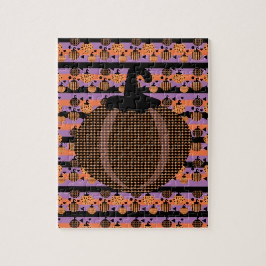 Halloween Pompoen Geometrisch Patroon Legpuzzel (Verticaal)