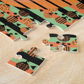 Halloween Pompoen Geometrisch Patroon Legpuzzel (Zijkant)