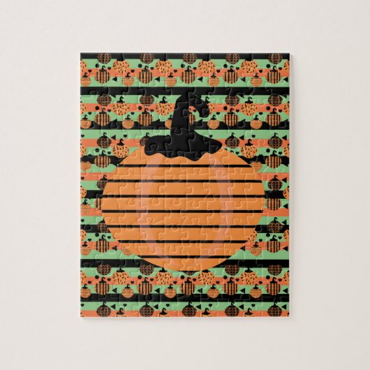 Halloween Pompoen Geometrisch Patroon Legpuzzel (Verticaal)