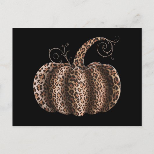 Halloween Pompoen Geruit Luipaard Herfst Thanksgiv Briefkaart (Voorkant)